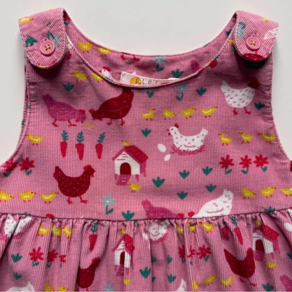 Baby Boden Girls Farm Animal Cord Pinnie Dress - Size 12-18M - Picture 5 of 16